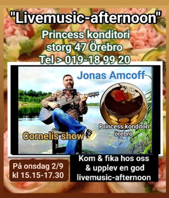 Affisch för Livemusic Afternoon med Jonas Amcoff