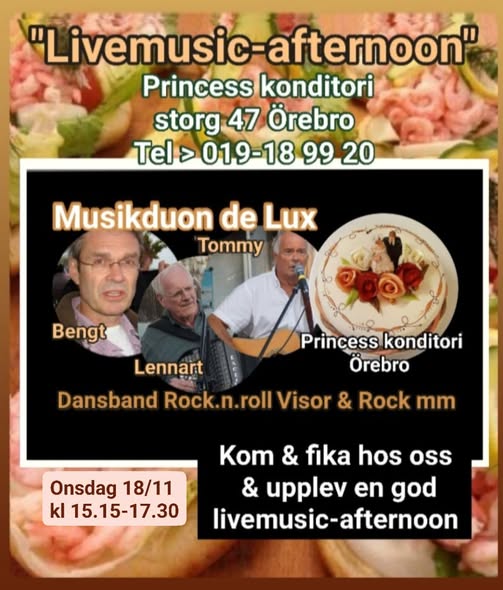 Affisch: Musikduon de Lux, 18 november